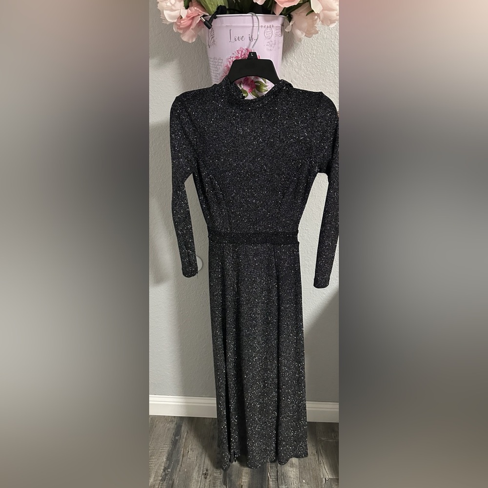 Windsor Black Glitter Dress S